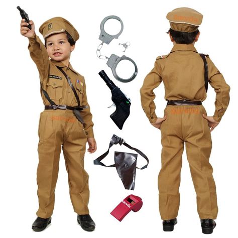 Police Uniform For Children With Accessories Indian Police Dress Boy