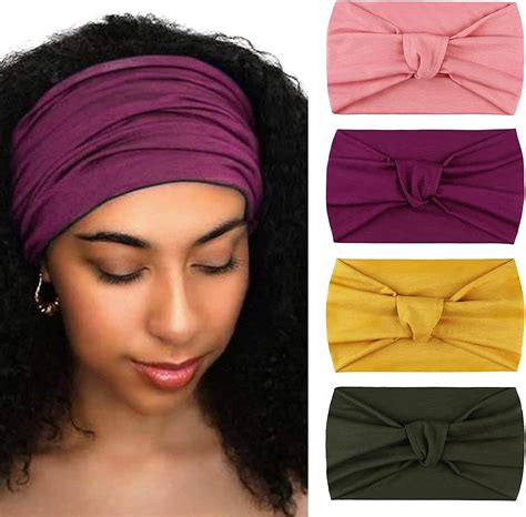 dreshow 4 pack women headbands boho criss cross head wrap elastic hair bands accessories