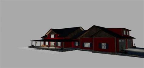 FS19 Emr Farmhouse Retexture In Red V2 Farming Simulator 19 Mods