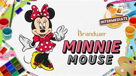 How To Draw Minnie Mouse Step By Step Tutorial Cara Menggambar