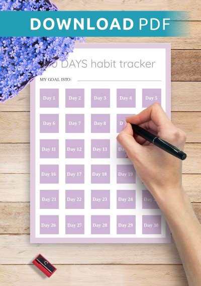 Download Printable 30 Days Habit Tracker Template Pdf