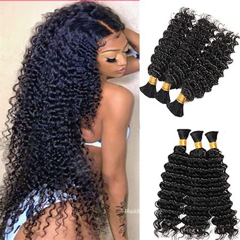 Human Hair Bulk For Braiding Deep Curly Brazilian Remy Bulk Hair No Weft Deep Loose Curly Hair