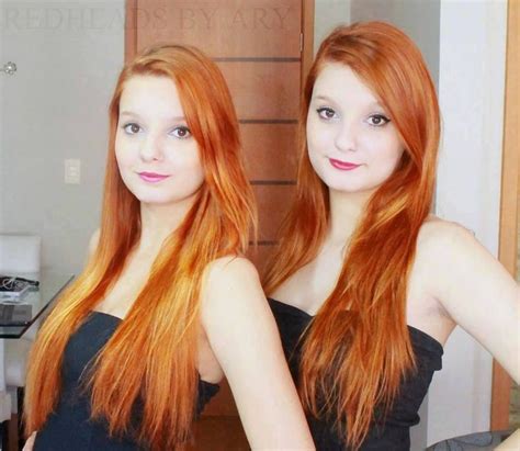 Redhead Twins Beauty Ginger Women Redhead Twin Beauty In Red