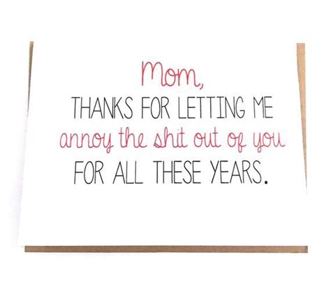 Funny Mom Card Mothers Day Card Mom Birthday Card Snarky Mom Card Card