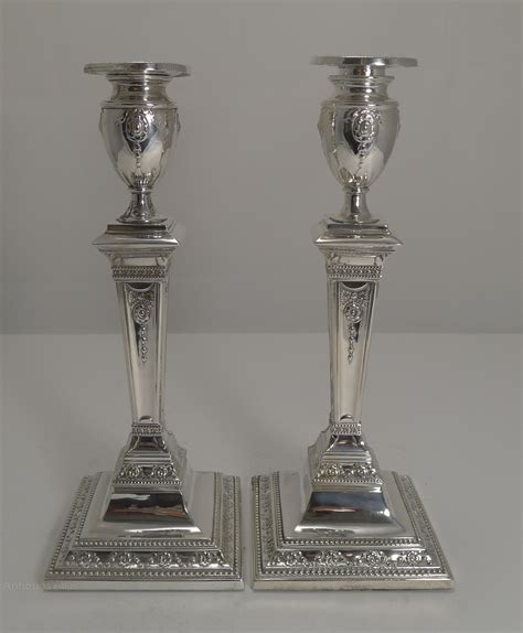 Antiques Atlas Pair Antique English Silver Plated Candlesticks