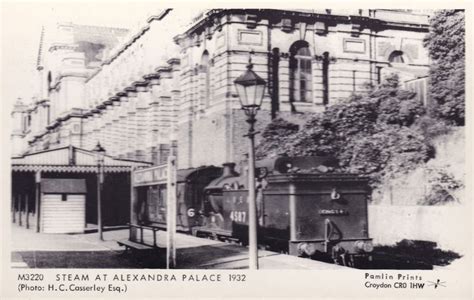 Steam At Alexandra Palace Train Railway Station In 1932 Postcard