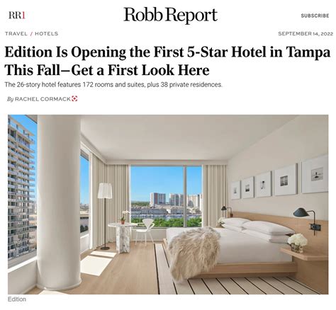 Edition Is Opening The First Five Star Hotel In Tampa This October