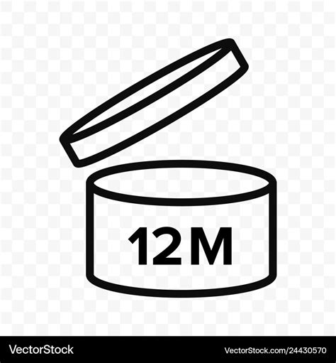 12m Icon Cosmetic Open Month Life Shelf Royalty Free Vector