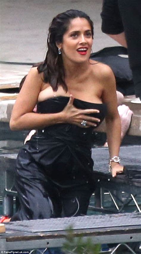 Curvaceous Salma Hayek Struggles To Contain Ample Cleavage In Tight