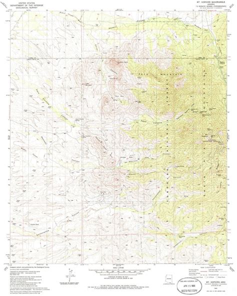 Yellowmaps Mt Hopkins Az Topo Map 124000 Scale 75 X 7
