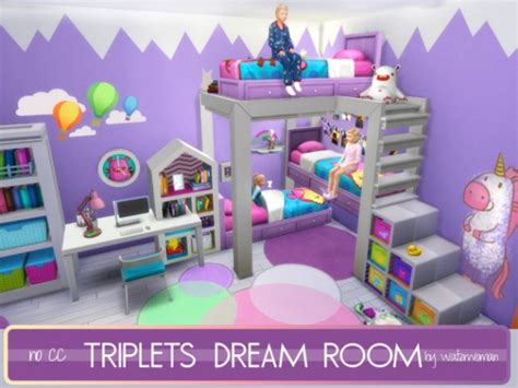 Akisima Sims Blog Triplets Dream Room No Cc Sims 4 Downloads
