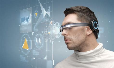 Man In Futuristic Glasses Future Technology Business And People