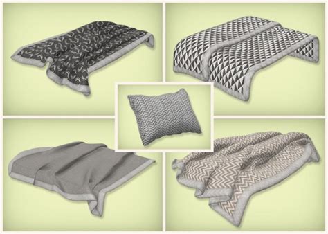 Neutral Beddings Blankets And Pillows At Simsrocuted Sims 4 Updates
