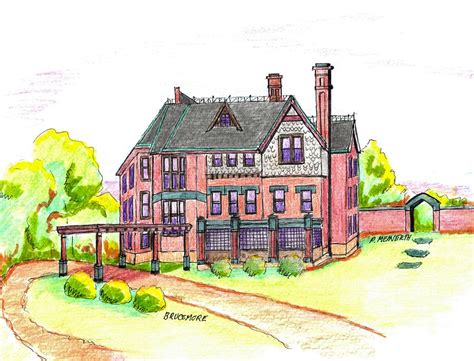 Brucemore Mansion Drawing By Paul Meinerth Fine Art America
