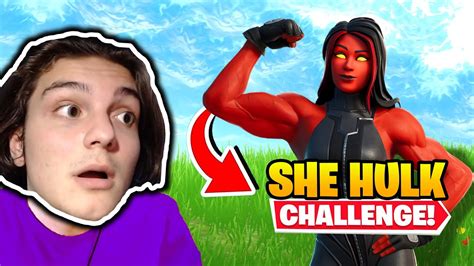 Red She Hulk Challenge In Fortnite Youtube