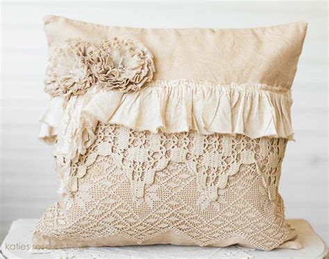vintage handmade lace pillow shabby chic cushions shabby pillows