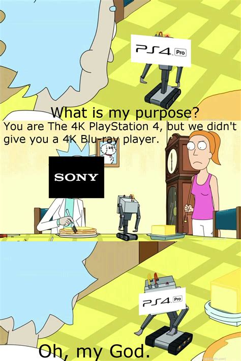 The Purpose Of Ps4 Pro What Is My Purpose Know Your Meme