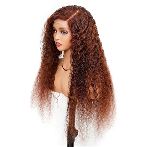 Long Kinky Curly Wig Reddish Brown Curly Lace Wigs West Kiss Hair