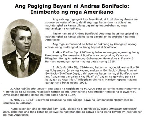 Solved Ano Ang Nagawa Ni Andres Bonifacio Para Sa Pilipinas Mobile