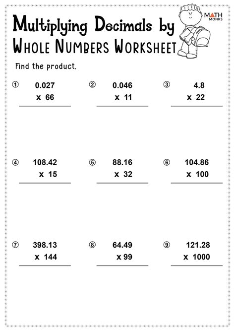 Multiplying Decimals Worksheet Math Drills