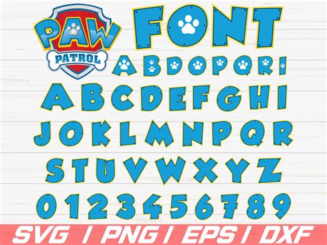 Paw Patrol Svg Paw Patrol Font Paw Patrol Alphabet Letters Svg A82