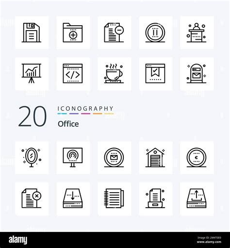 20 Office Line Icon Pack Like Office Building Signal Work Office Stock
