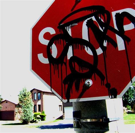 Stop Sign Graffiti Photo By Flickr Cc User Shotfromabove Stop Sign