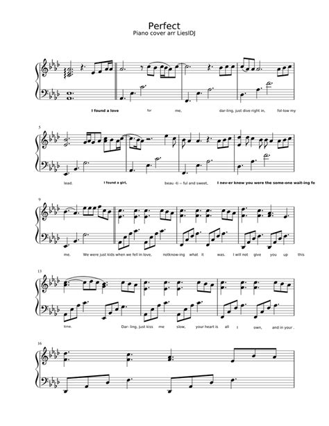 Perfect Sheet Music For Piano Solo