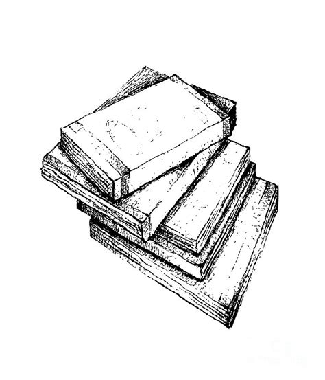 Hand Drawn Stack Of Books On White Background Drawing By Iam Nee