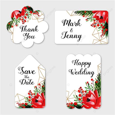 Watercolor Floral Wedding Label Collection Template For Free Download