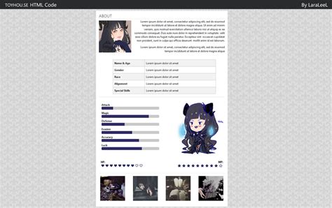 Toyhouse Character Page Code 10 By Laraleel On Deviantart