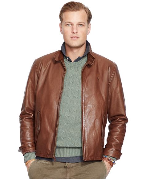 Lyst Polo Ralph Lauren Big And Tall Leather Barracuda Jacket In Brown