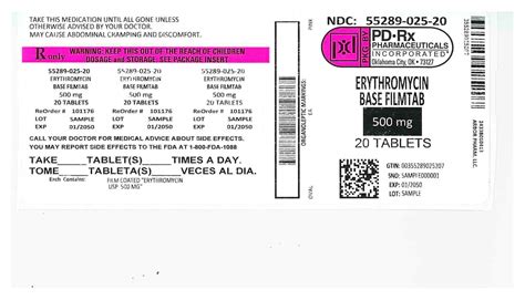 Erythromycin Base Information Side Effects Warnings And Recalls
