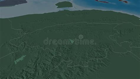 Lara Extruded Venezuela Stereographic Satellite Map Stock Video