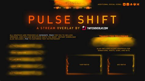 Digital Obs Streaming Extension Pack Orange Neon Twitch Overlays