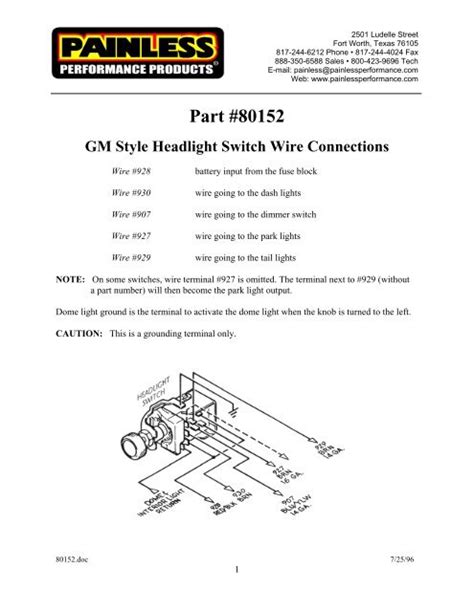 Wiring Diagram For Universal Headlight Switch Wiring Diagram
