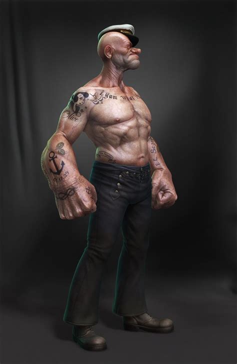 Realistic 3d Popeye By Lee Romao Popeye The Sailor Man Popeye Sailor