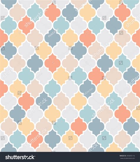Traditional Quatrefoil Pattern Faded Colors Editable Stock Vector