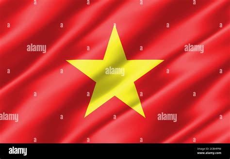 Silk Wavy Flag Of Vietnam Graphic Wavy Vietnamese Flag 3d Illustration