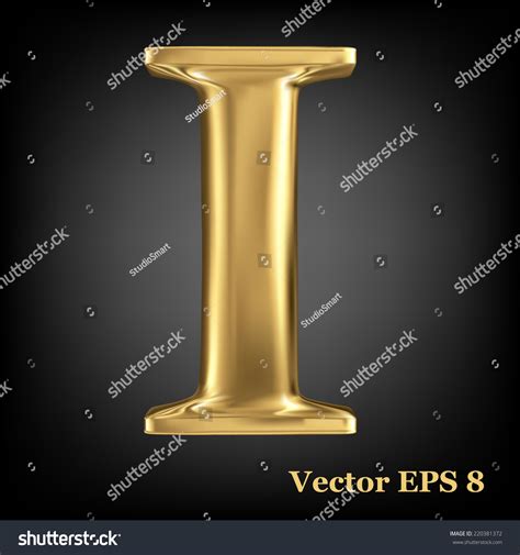 Golden Shining Metallic 3d Symbol Capital Stock Vector Royalty Free