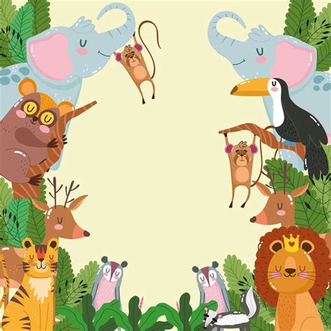 Cute Animals Jungle 2759973 Vector Art At Vecteezy