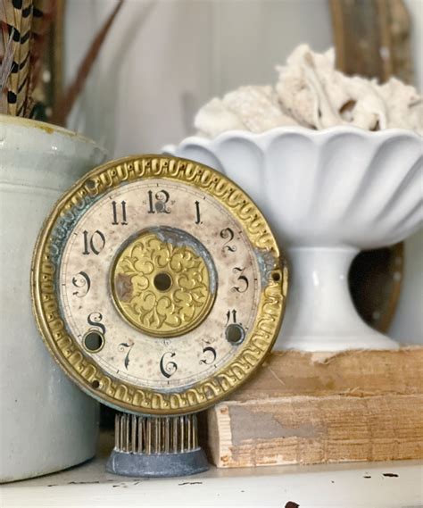 Antique Metal Clock Face Dial Gilbert Farmhouse Decor Industrial