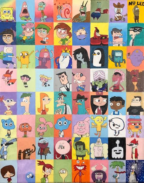 Cartoon Network Characters Acrylic On 20x16in Canvas Etsy