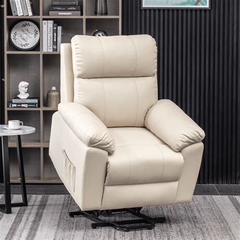 Erommy Power Lift Recliner Chair PU Leather Recliners With Massage And Heat Electric Recliner