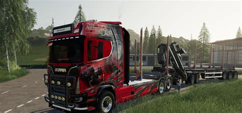 Scania Woodtruck And Trailer V12 Fs19 Mod