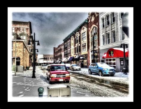 A Snowy Merchant Street On Downtown Decatur Illinois Photo By Steve
