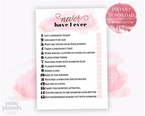 Never Have I Ever Bridal Shower Game Purple Floral Etsy Canada