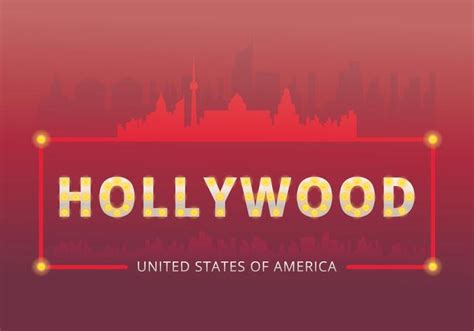 Hollywood Lights Sign Template And Landmark 136395 Vector Art At Vecteezy