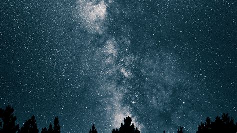 Nw75 Night Sky Space Star Mountain Nature Wallpaper