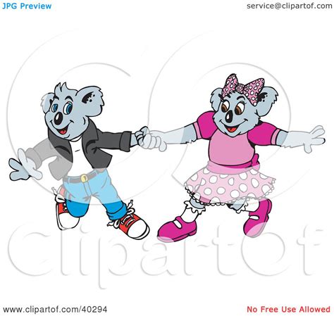 Clipart Illustration Of Two Courting Koalas Dancing By Dennis Holmes